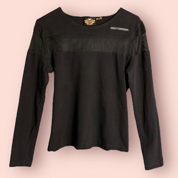 Vintage Harley Davidson women’s shirt long sleeve mesh top XL y2k - Picture 1 of 4